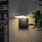 Ray Modern Minimalist Right-Angle Sensor Solar Waterproof Outdoor Wall Lamp, Black