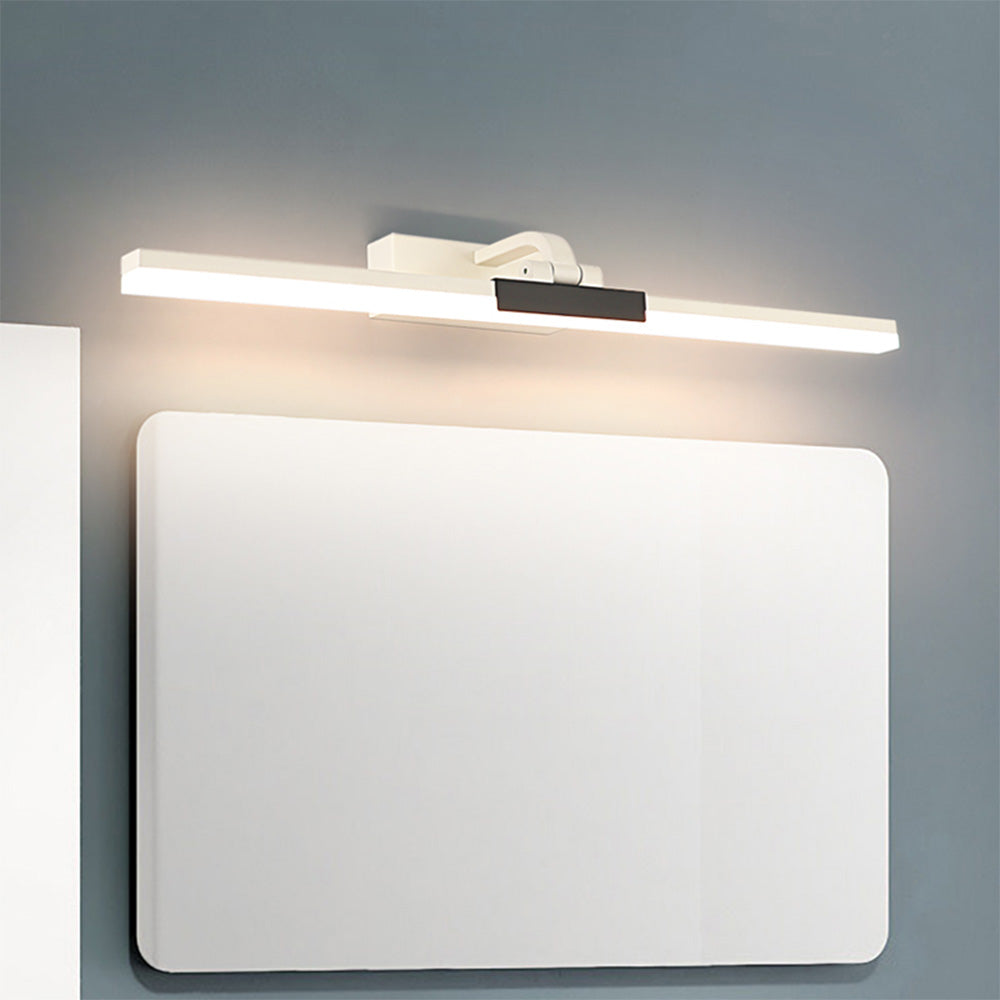 Arisha Modern Linear Mirror Front Metal Vanity Wall Lamp, Black/White