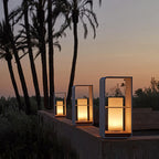 Ray Minimalist Cuboid Candle Solar Outdoor Floor Lamp Black