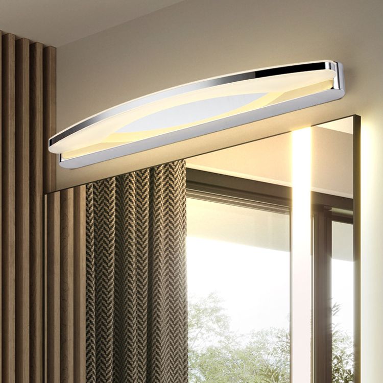 Arisha Minimalist Oval Vanity Wall Lamp, Chrome, Bedroom/Bathroom