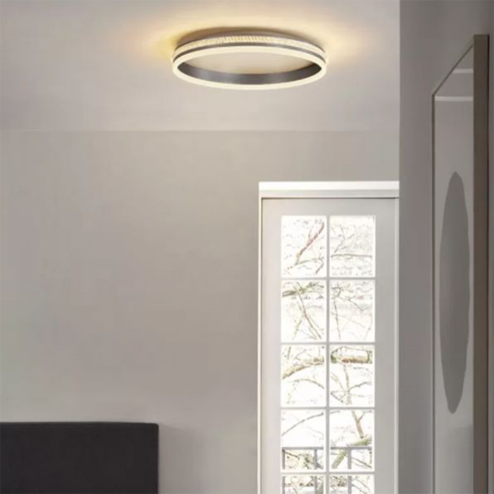 Arisha Modern Ring Metal/ Flush Mount Ceiling Lights, Silver