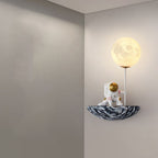 Aria Decorative Astronaut Glass/ Wall Lamp, White/Blue-White