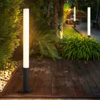 Ray Minimalist Cylindrical Outdoor Ground Ligh, Black