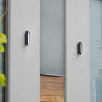 Ray Minimalist Up/Down Outdoor Wall Lamp, Black/White