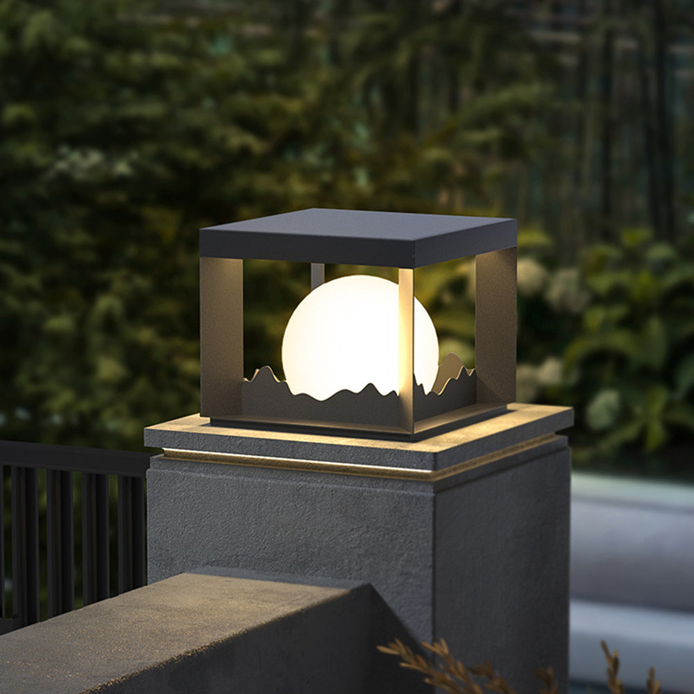Ray Modern Mountain Metal Outdoor Lamp, Warm Light