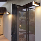 Ray Modern Geometric Outdoor Wall Lamp, Black