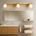 Muto Modern Square Globe Metal/Wood Wall Lamp, Vanity Light
