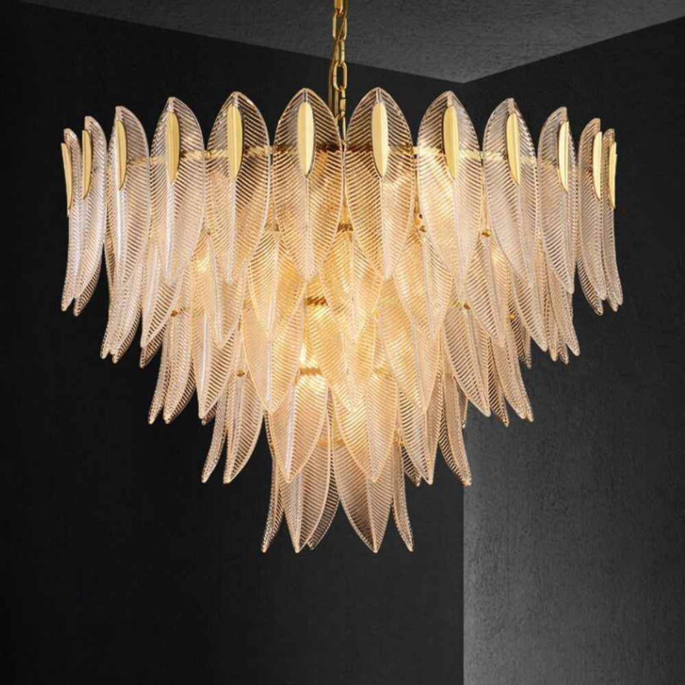 Kristy Modern Gold Feather Chandelier, 3 Style