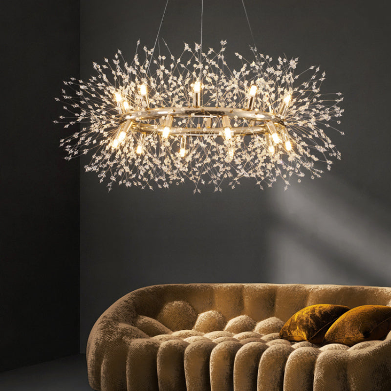 Arisha Modern Dandelion LED Pendant Light GoldCrystal Bedroom/Living Room