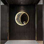 Aria Modern Astronaut Moon Metal Black Wall Lamp