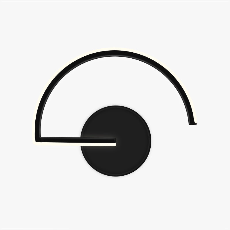 Arisha Minimalist Linear Semicircular Metal Decor Wall Lamp