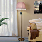 Eryn Antique Floor Lamp, Multi Colors, Metal/Fabric, Bedroom