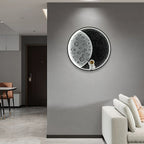 Aria Astronaut Round Moon Black Wall Lamp, Metal