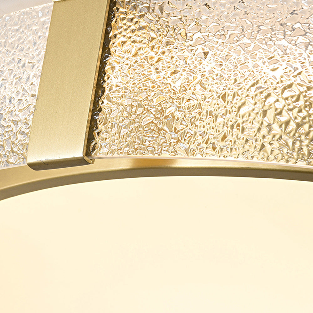 Arisha Modern Round Metal/Glass Flush Mount Ceiling Light, Gold