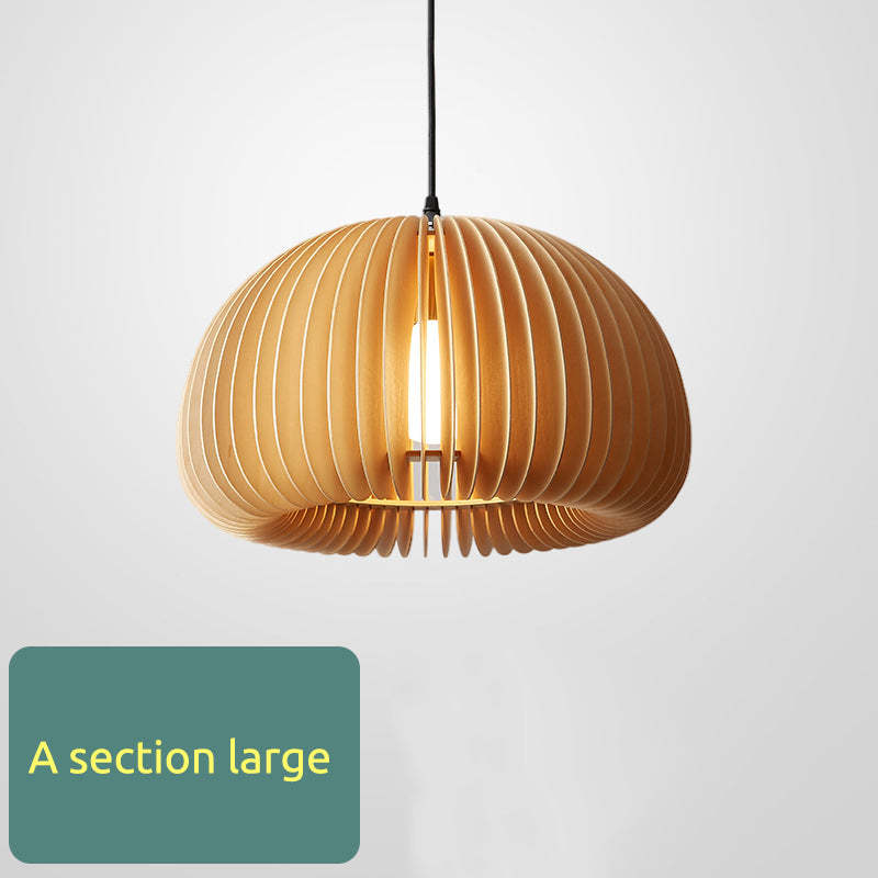 Muto Pumpkin Pendant Light, Wood