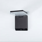 Ray Modern Minimalist Right-Angle Sensor Solar Waterproof Outdoor Wall Lamp, Black