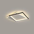 Arisha Modern Square/ Round Flush Mount Ceiling Light, Black with White