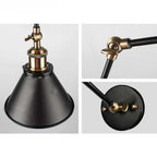 Epoch Retro Wall Lamp with Swing Arm, Metal, Black & Gold