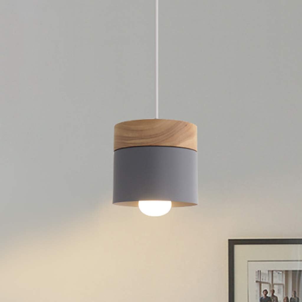 Valentina Modern Can Shape Metal/Wood Pendant Light