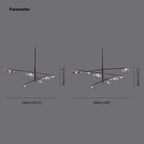 Arisha Modern Branch Metal Pendant Light, Clear/Multicolor