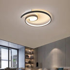 Arisha Modern Spiral Shaped Metal Ceiling Light, Black/White