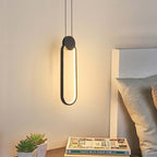 Doria Modern LED Pendant Light Black/White Metal Living Room