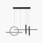 Arisha Minimalism Led Pendant Light, Irregular Ring, Black/Glod
