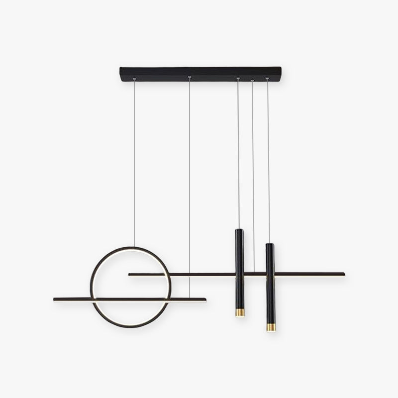 Arisha Minimalism Led Pendant Light, Irregular Ring, Black/Glod