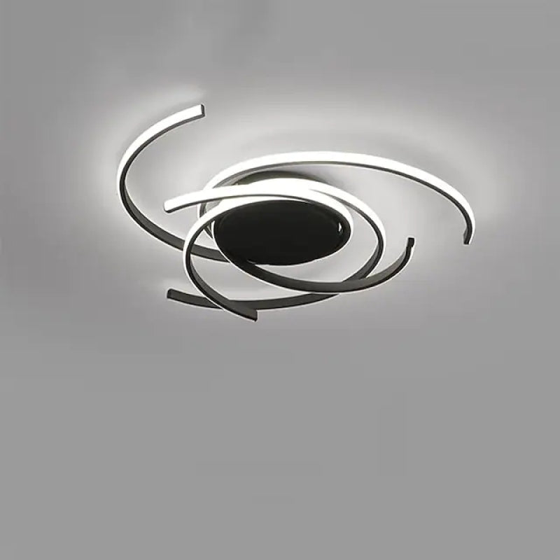 Arisha Modern Multi Arc Linetype Ceiling Light,Black/White
