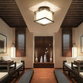 Arisha Modern Metal & Fabric Flush Mount Ceiling Light, 2 Style