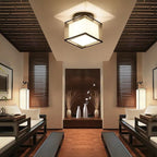 Arisha Modern Metal & Fabric Flush Mount Ceiling Light, 2 Style