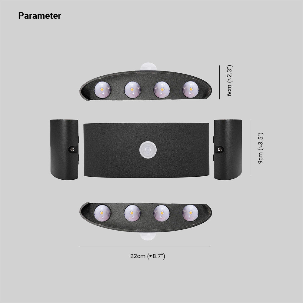 Ray Modern Simple Metal/ Fixtures Up And Down LED Light Wall Lamp, Black/White