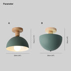 Muto Modern LED Wood Dome Ceiling Light