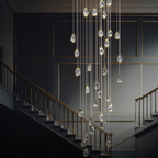 Kristy Design Ball Glass/Metal Pendant Light Gold