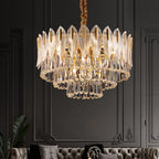 Arisha Luxury Feather Crystal Chandelier, Living Room