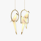 Arisha Modern Nordic Post Modern Bird Pendant Light, White/Clear