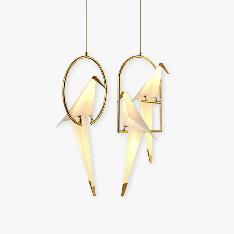 Arisha Modern Nordic Post Modern Bird Pendant Light, White/Clear