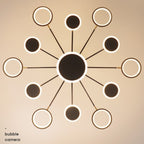 Arisha Modern Led Chandelier, Geometric, Black Dimmable