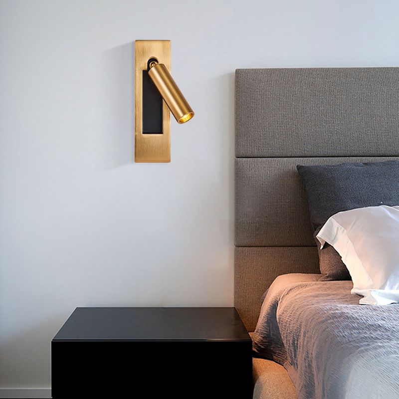 Ray Traditional Adjustable Metal Wall Lamp Spotlight, Black/Gold