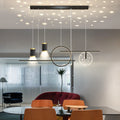Arisha Modern Metal Starry Pendant Light, Black/White/Gold