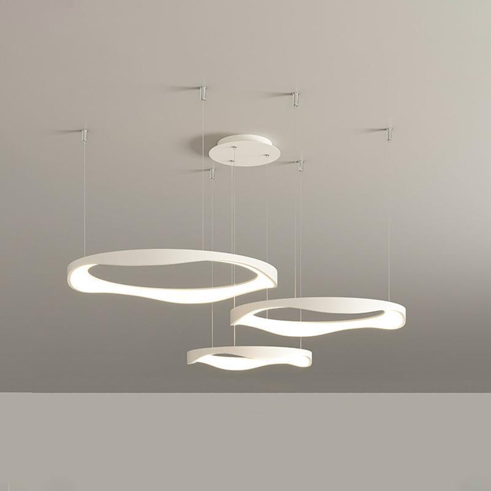 Arisha Pendant Light Rond Modern,  Black/White, Dining Room