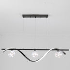 Arisha Graceful Arc with Glass Globes Pendant Light