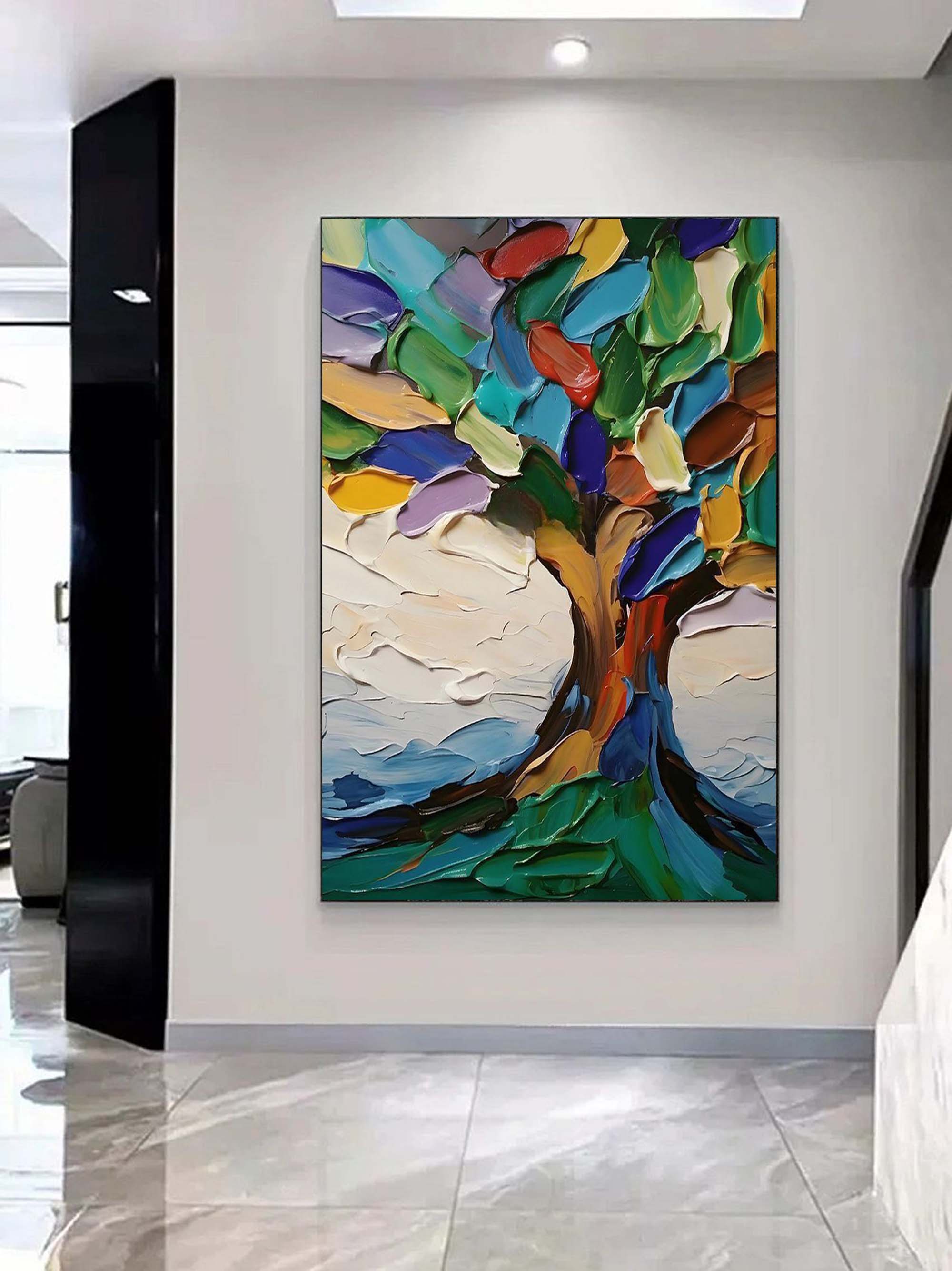 Colorful Tree of Life 3D Impasto Painting