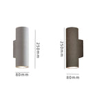 Ray Minimalist Cylindrical Double-headed Cement Outdoor Wall Lamp, Black/White