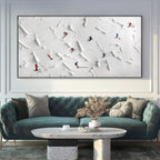 3D Textured Ski Resort Painting Winter Sports