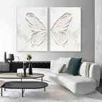 Monochrome Butterfly Wing Oil Painting