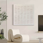 Plaster Texture Painting Neutral Grid Wall Art