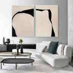 Organic Diptych Art Oil Painting Set Of 2