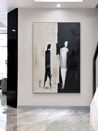Contemporary Black White Figure Painting