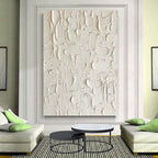 Minimalist 3D Textured White Wall Art